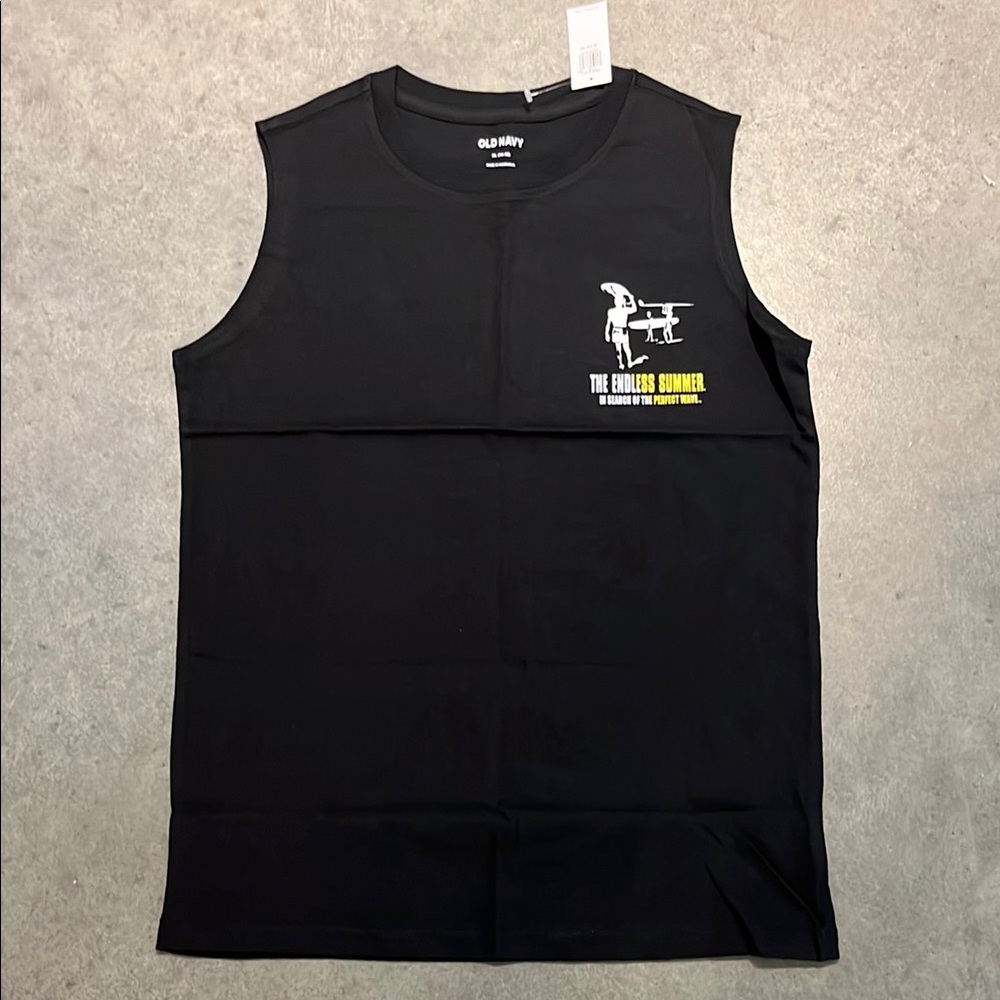 Old Navy Endless Summer Black Graphic Tank Top for Boys L, XL